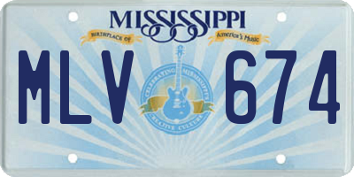 MS license plate MLV674