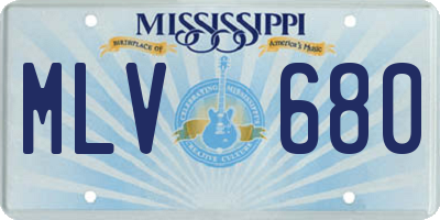 MS license plate MLV680