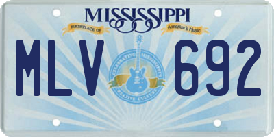MS license plate MLV692