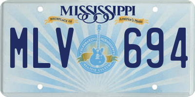 MS license plate MLV694