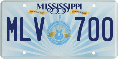 MS license plate MLV700