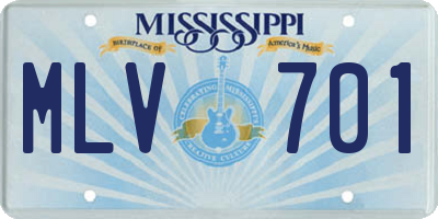 MS license plate MLV701