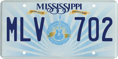 MS license plate MLV702