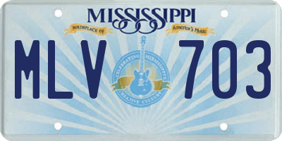 MS license plate MLV703