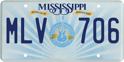 MS license plate MLV706