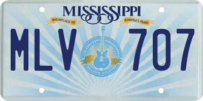MS license plate MLV707