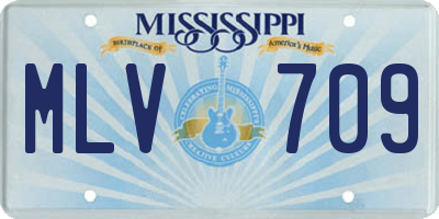 MS license plate MLV709