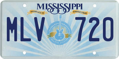 MS license plate MLV720