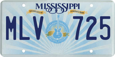 MS license plate MLV725