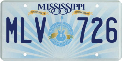 MS license plate MLV726