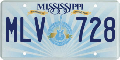 MS license plate MLV728