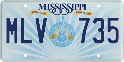 MS license plate MLV735