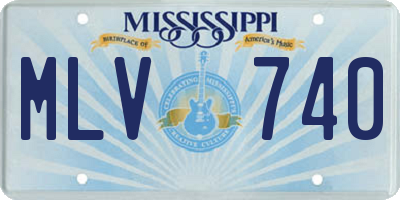 MS license plate MLV740