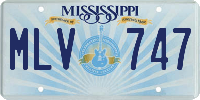 MS license plate MLV747