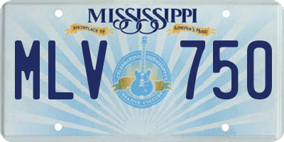 MS license plate MLV750