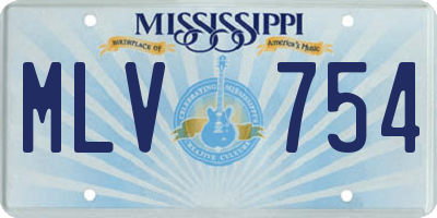 MS license plate MLV754