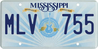 MS license plate MLV755