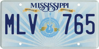 MS license plate MLV765