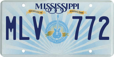 MS license plate MLV772