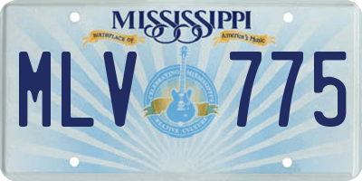 MS license plate MLV775