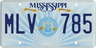 MS license plate MLV785