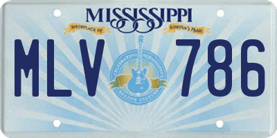 MS license plate MLV786