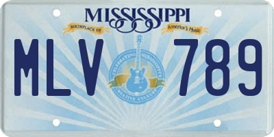 MS license plate MLV789