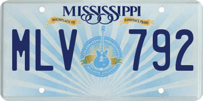 MS license plate MLV792