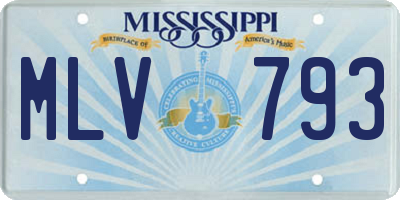 MS license plate MLV793