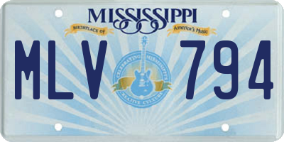 MS license plate MLV794
