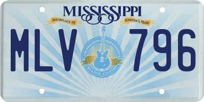 MS license plate MLV796