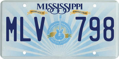 MS license plate MLV798