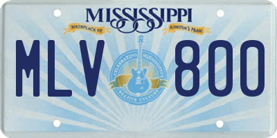 MS license plate MLV800