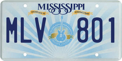 MS license plate MLV801