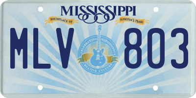 MS license plate MLV803