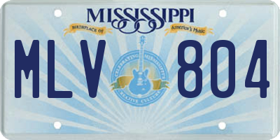 MS license plate MLV804