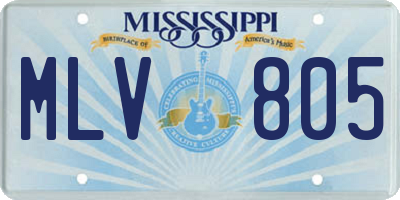 MS license plate MLV805