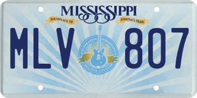 MS license plate MLV807