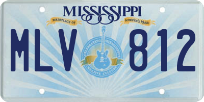 MS license plate MLV812