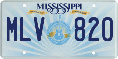 MS license plate MLV820
