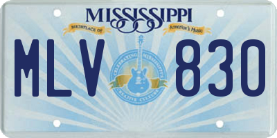 MS license plate MLV830