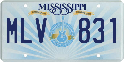 MS license plate MLV831