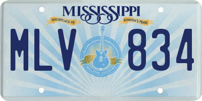 MS license plate MLV834