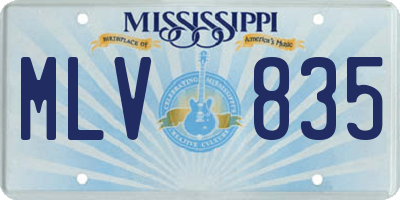 MS license plate MLV835