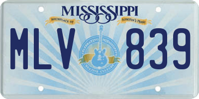 MS license plate MLV839