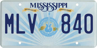 MS license plate MLV840