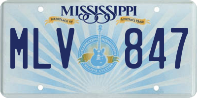 MS license plate MLV847