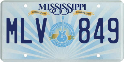 MS license plate MLV849
