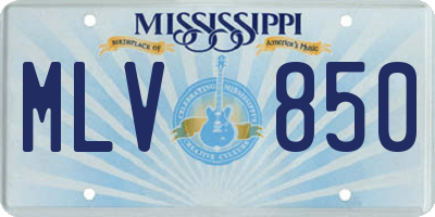 MS license plate MLV850