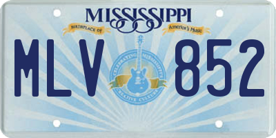 MS license plate MLV852